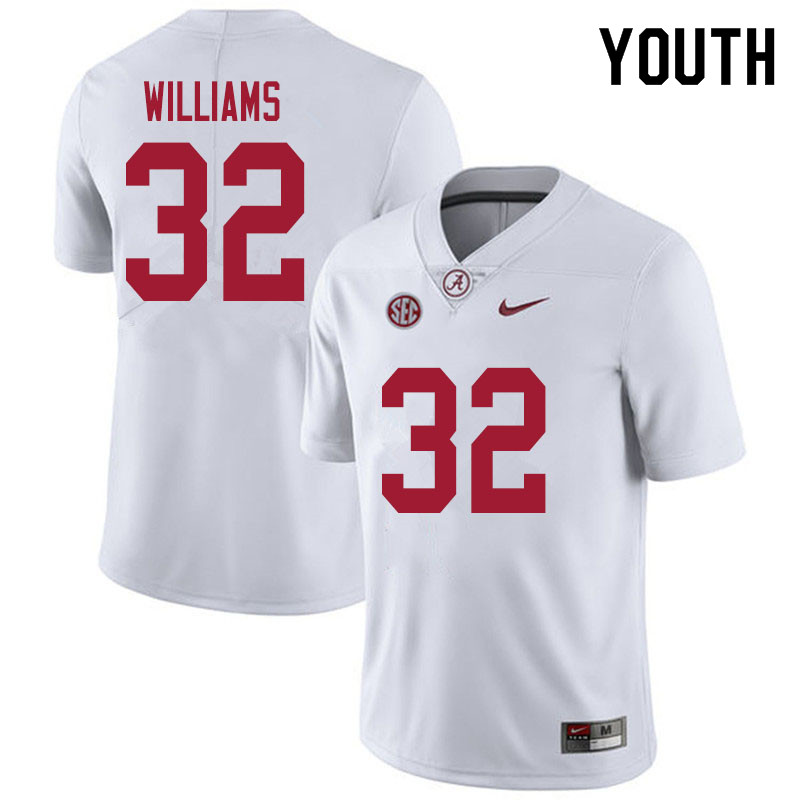 Alabama Crimson Tide Youth C.J. Williams #32 White NCAA Nike Authentic Stitched 2020 College Football Jersey VU16R46LN